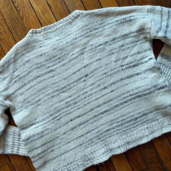 La Ligne New York Chunky Knit Crew Neck Oversized Sweater Women Medium Cream Gre - Picture 8 of 8